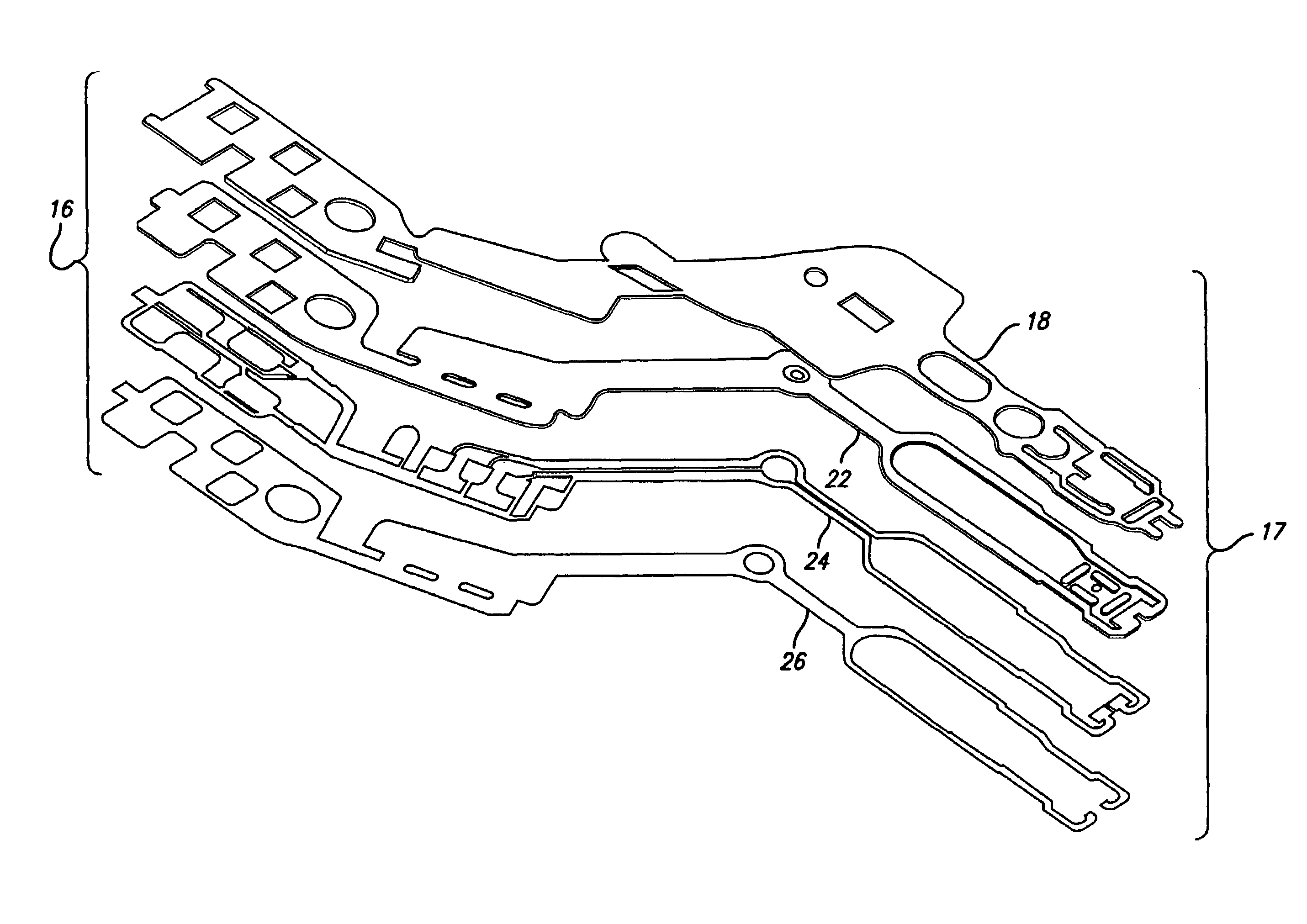 Multilayer gimbal suspension element manufacture with co-etchable layers