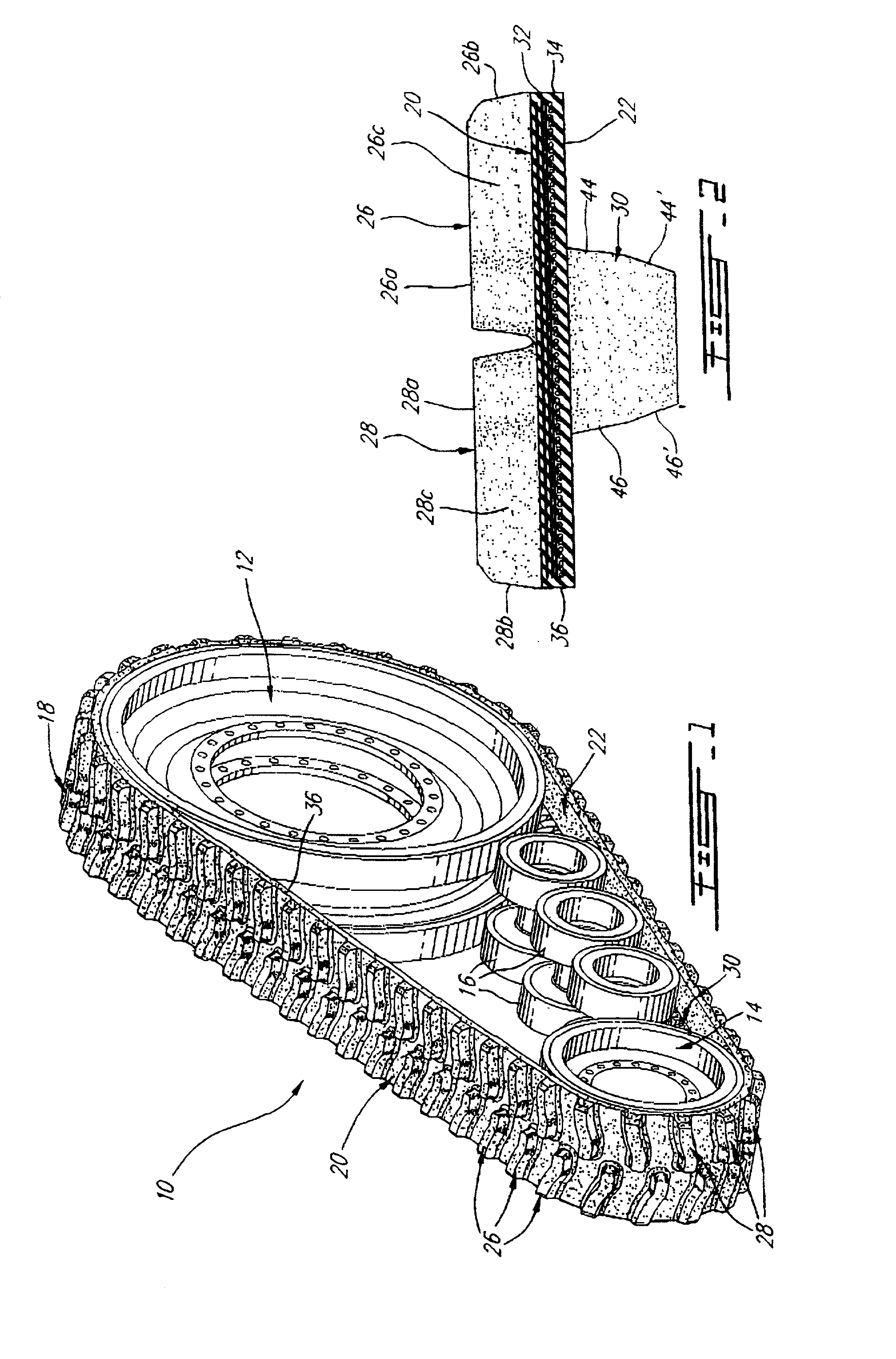 Endless belt for use with heavy duty track vehicles