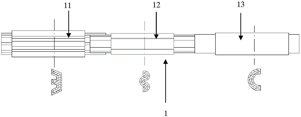 Special-shaped cable and preparation method thereof