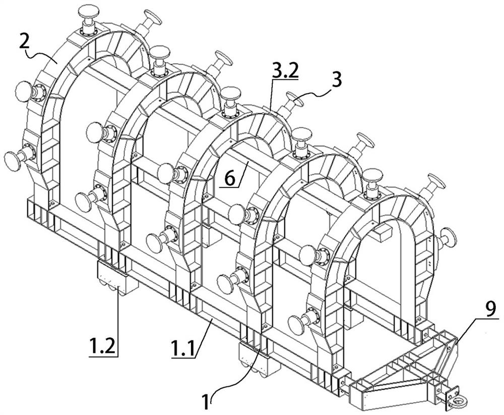 Assembly type trolley used for tunnel shield segment support and using method thereof