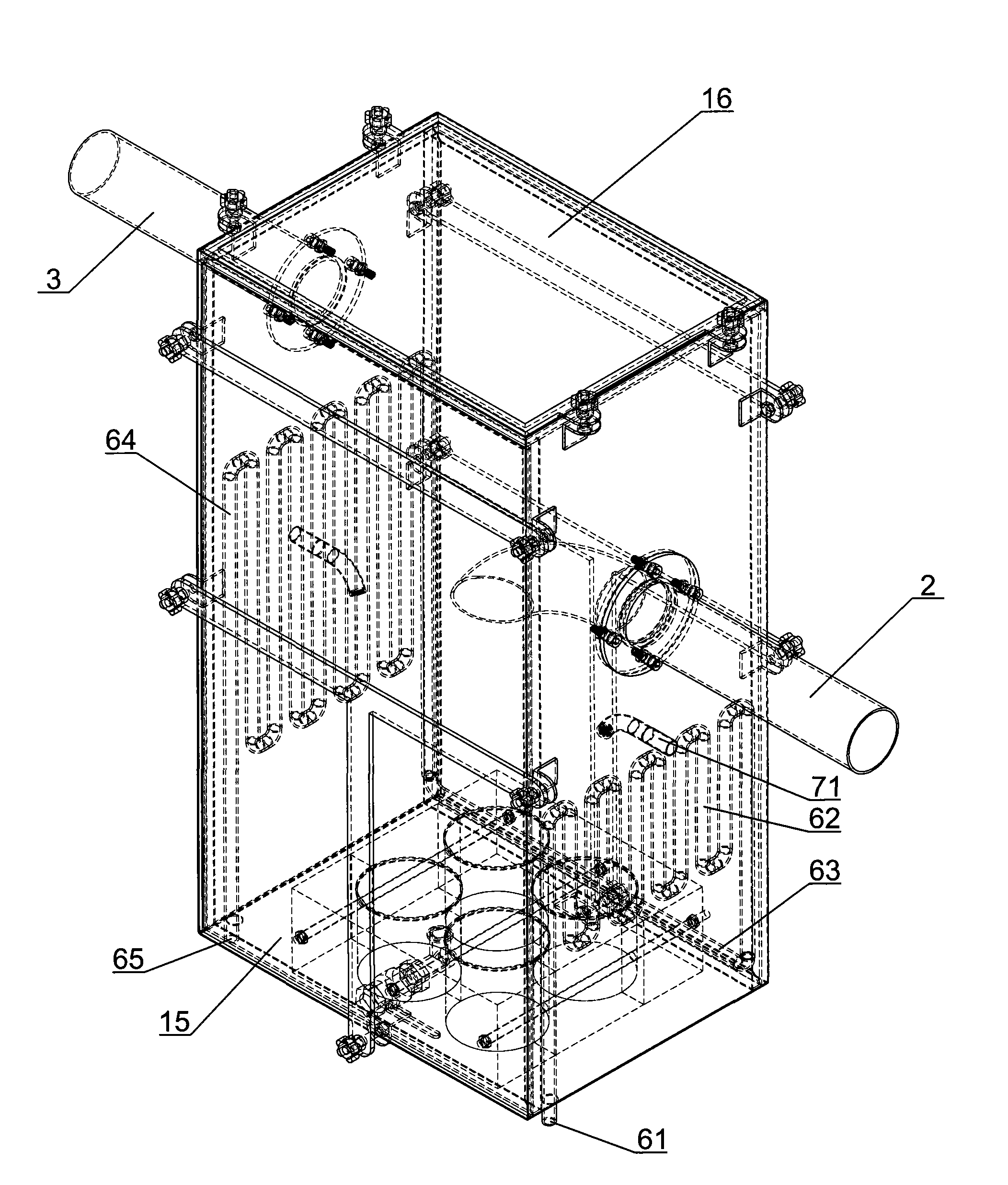 Test device for simulating influence of automobile exhaust on pavement materials