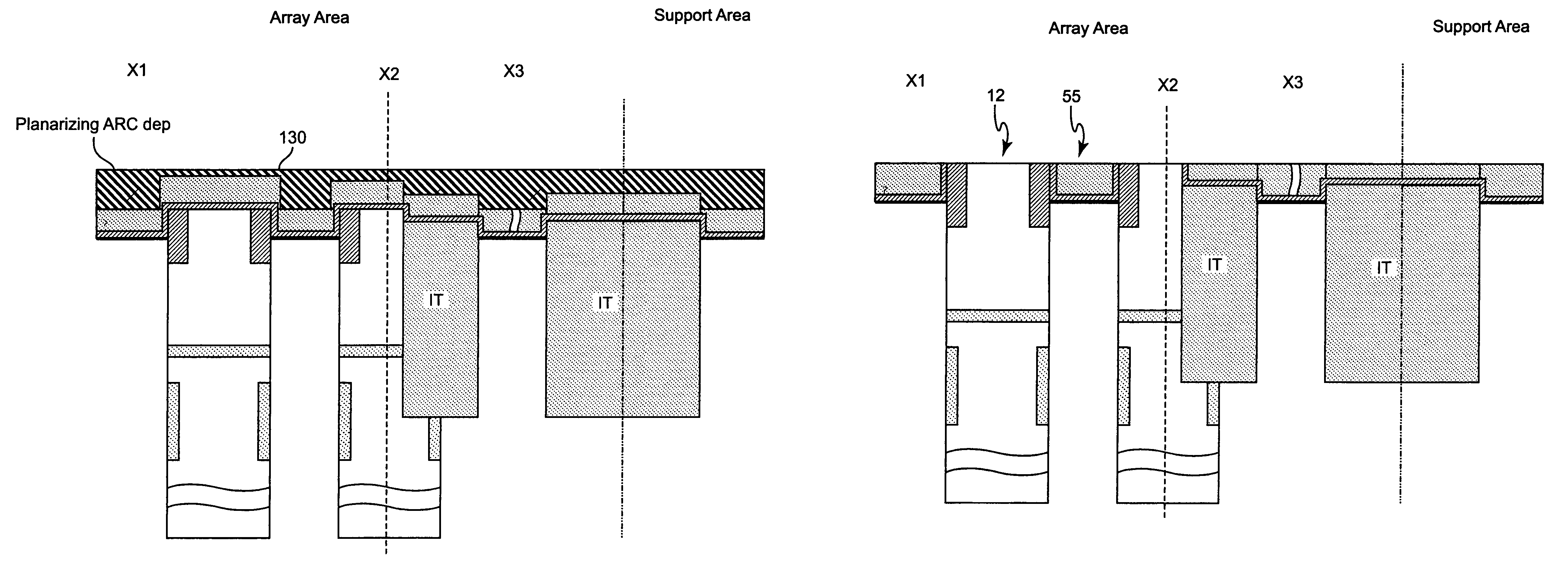 Top-oxide-early process and array top oxide planarization