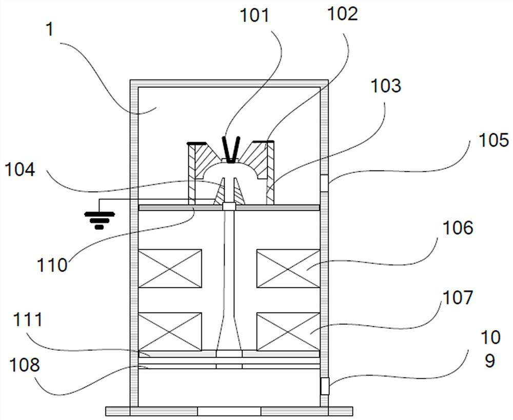 A device for preparing graphene crystal thin films by electron beam scanning