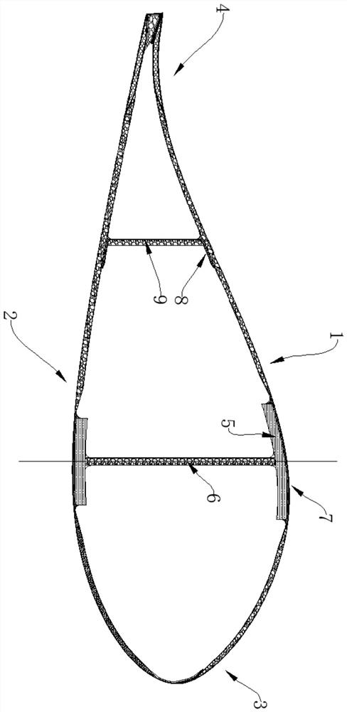 Modular wind power blade chordwise block connecting structure