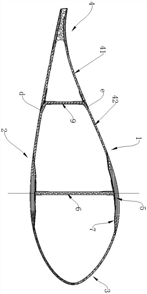 Modular wind power blade chordwise block connecting structure