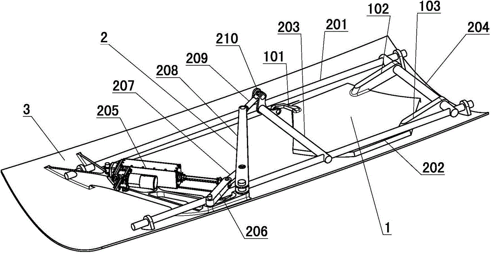 Low-RCS embedded cabin door mechanism