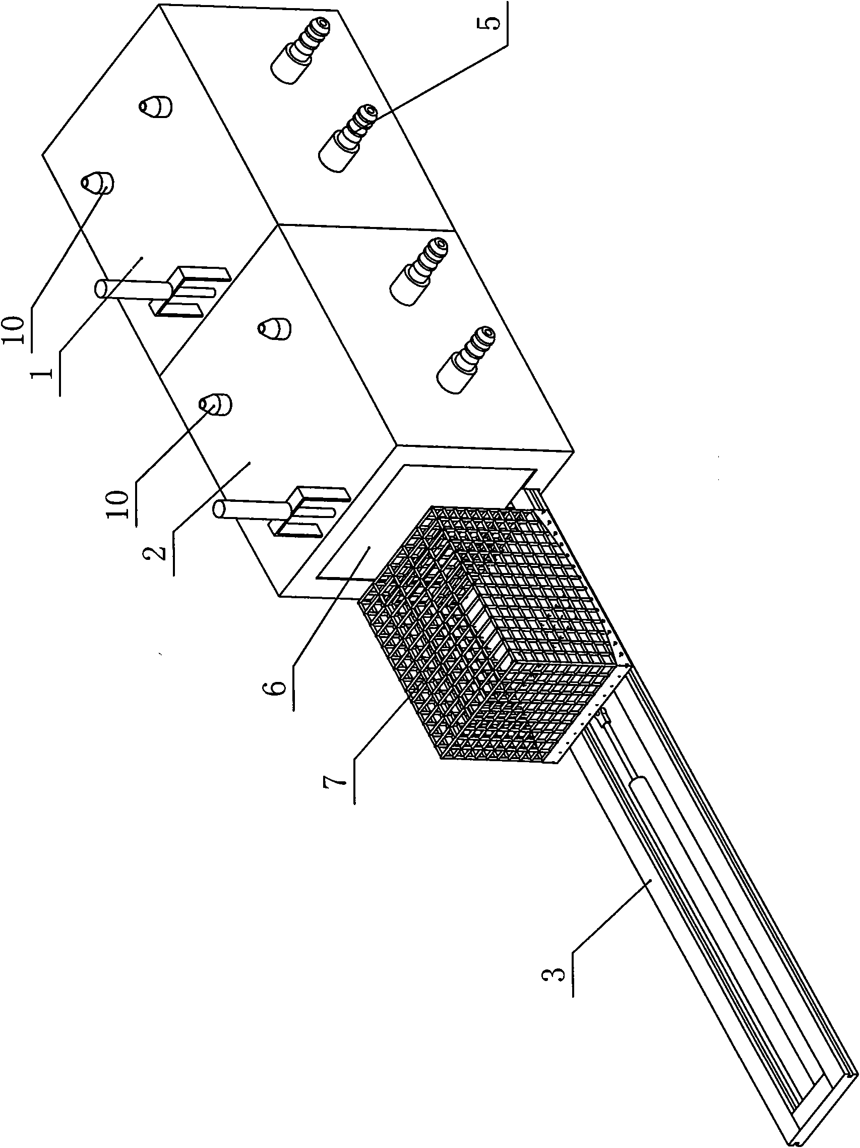 Intermittent hypoxia big and small mice feeding cabin of linear track type