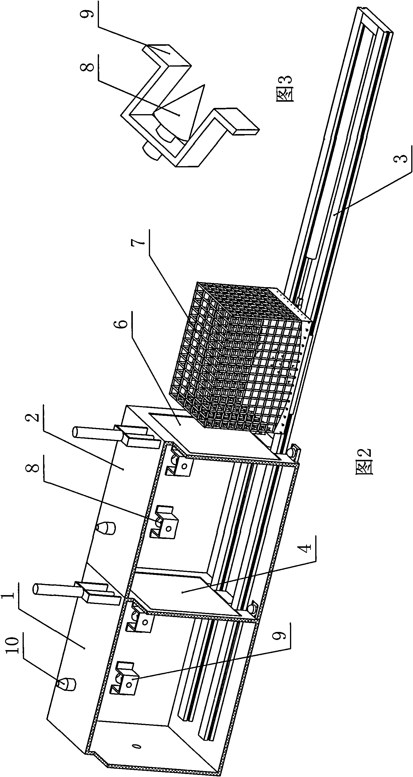 Intermittent hypoxia big and small mice feeding cabin of linear track type