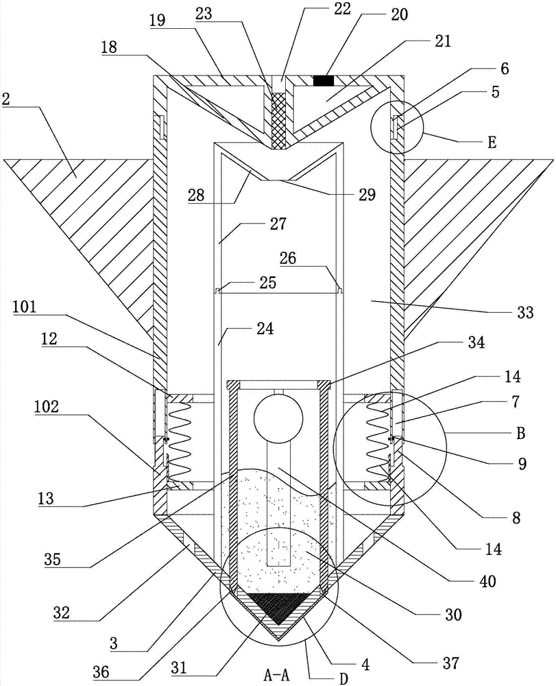 Seedling planting device for desert regions