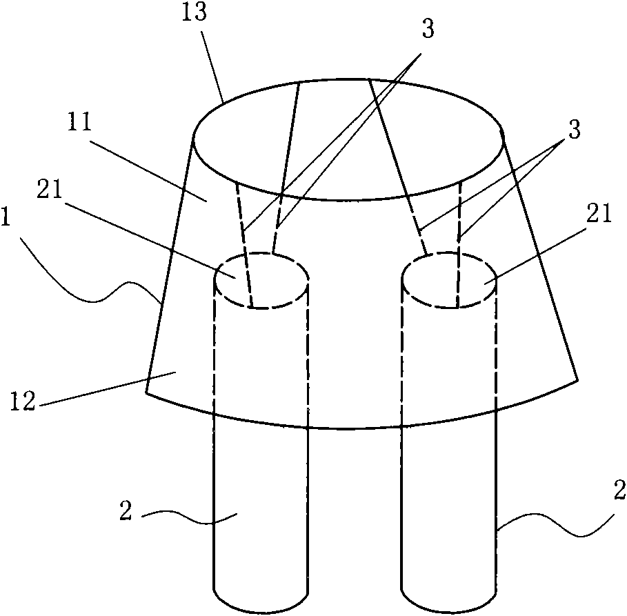 Divided skirt structure