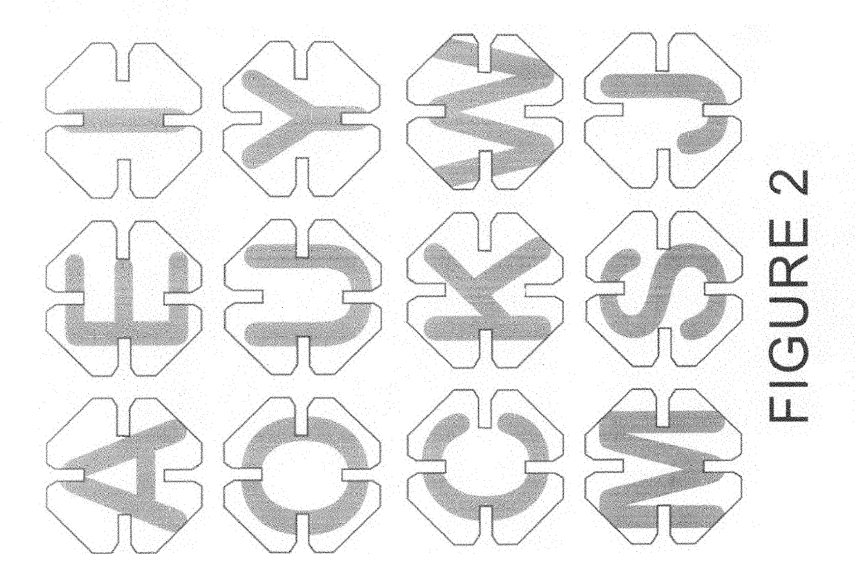 Word game with multi-sided pieces with notches for interlocking of the pieces at various angles