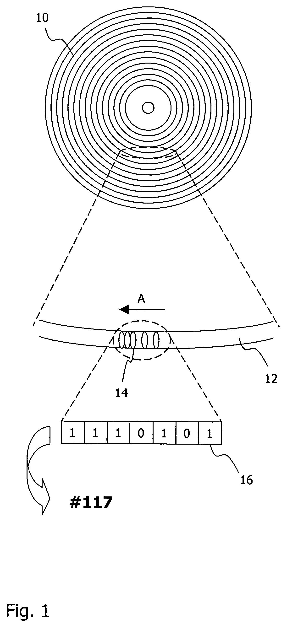 Marking of a data medium material for information intended for reproduction