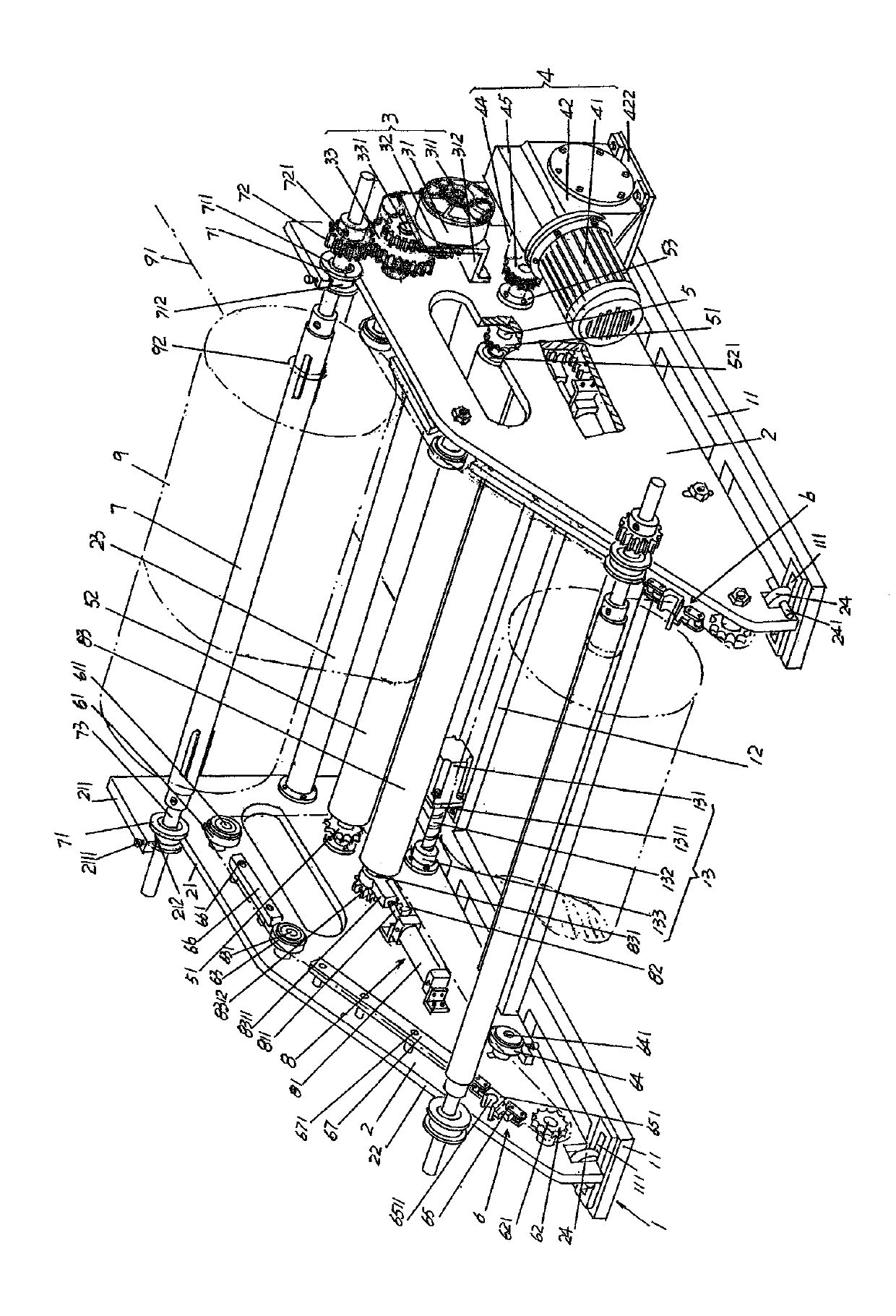 Film reel unrolling machine