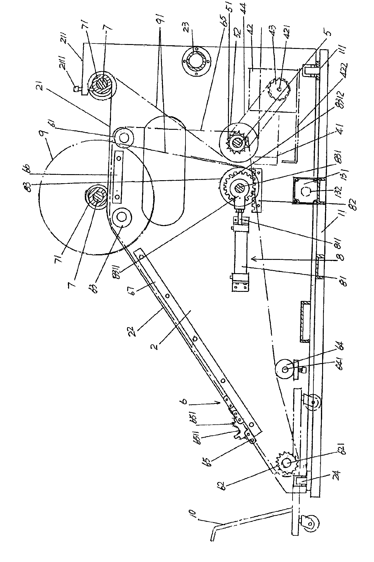 Film reel unrolling machine