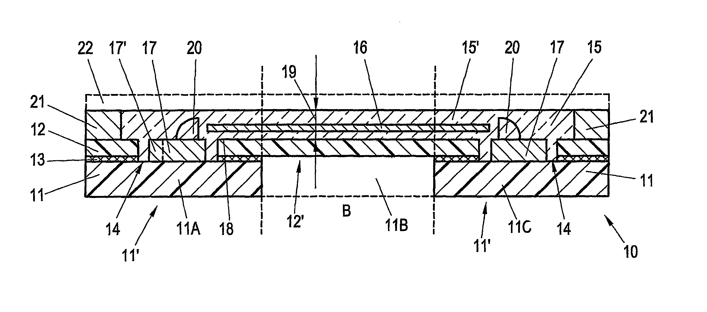 Printed circuit board element and method for the production thereof