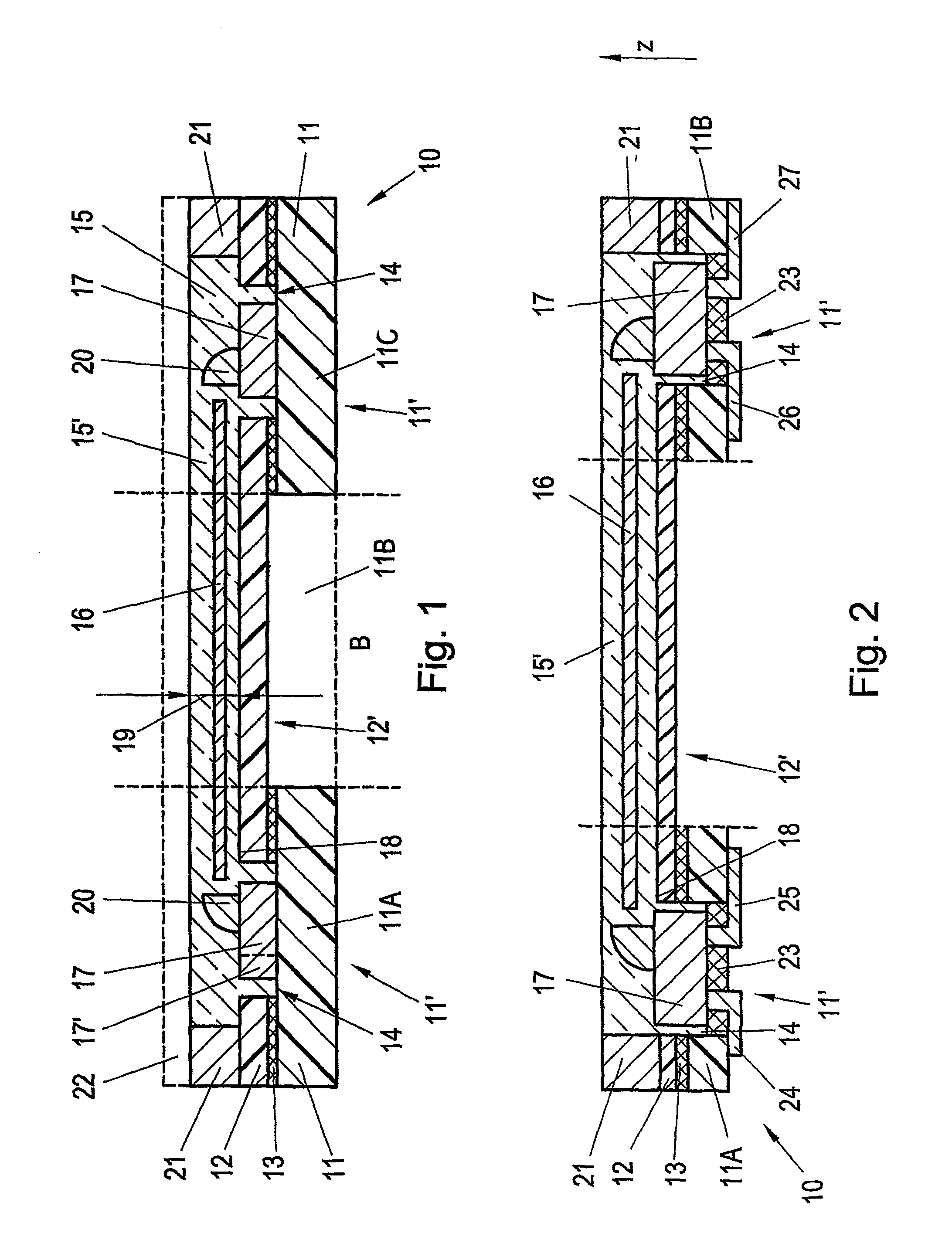 Printed circuit board element and method for the production thereof