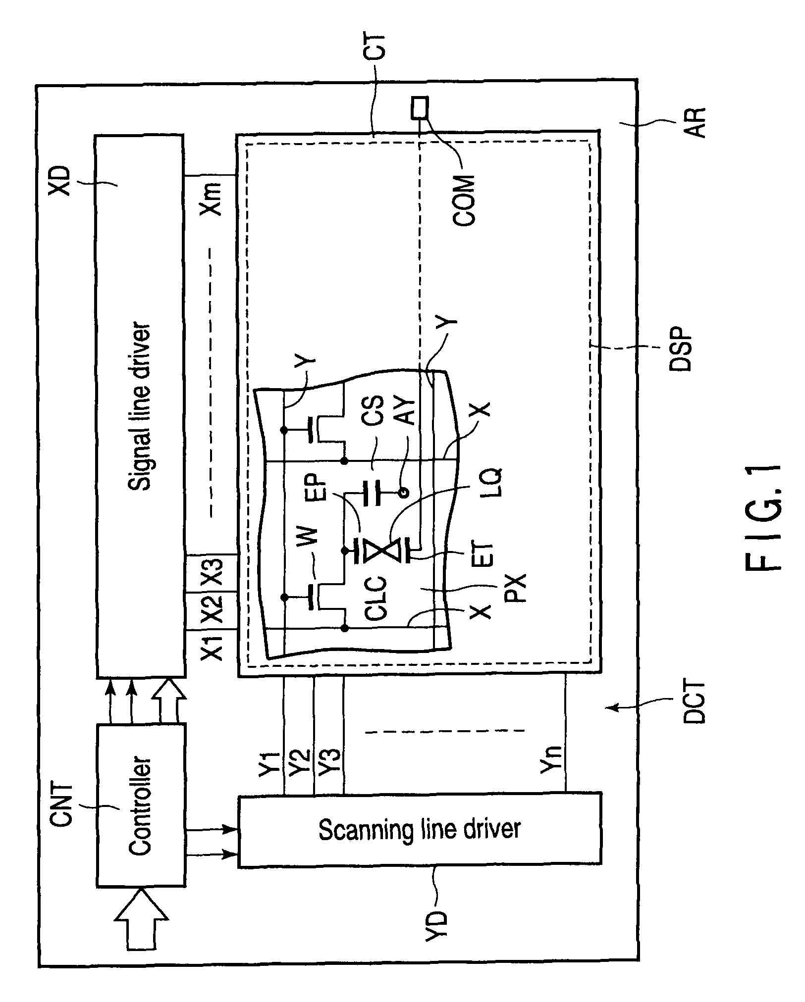 Liquid crystal display device with pixel electrode having trapezoidal shape