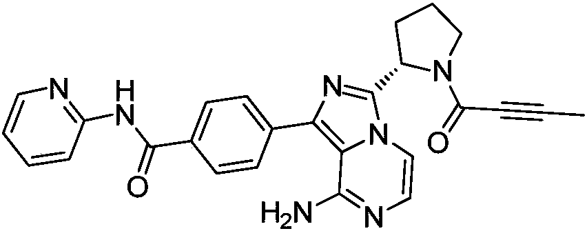 Acalabrutinib and synthesizing method for intermediate thereof