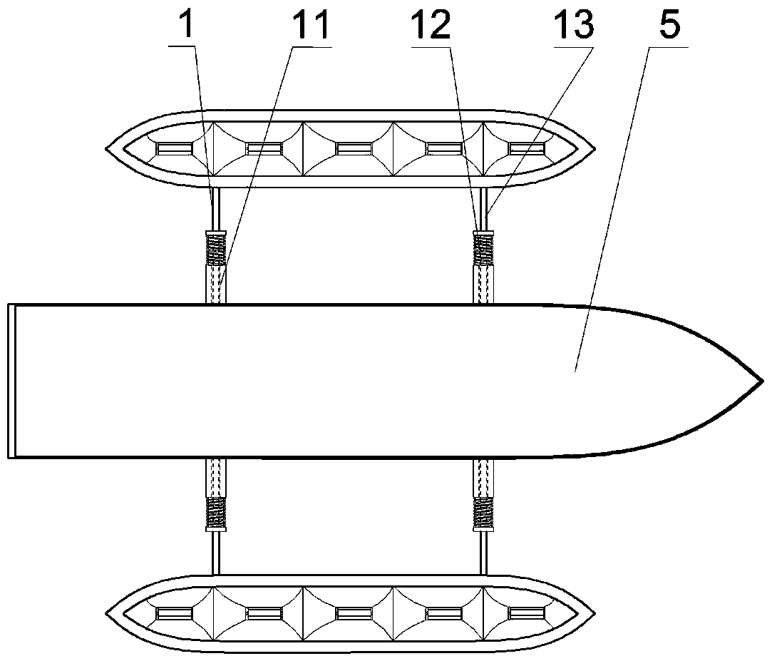 Wave-energy energy-collecting power generation device for ships