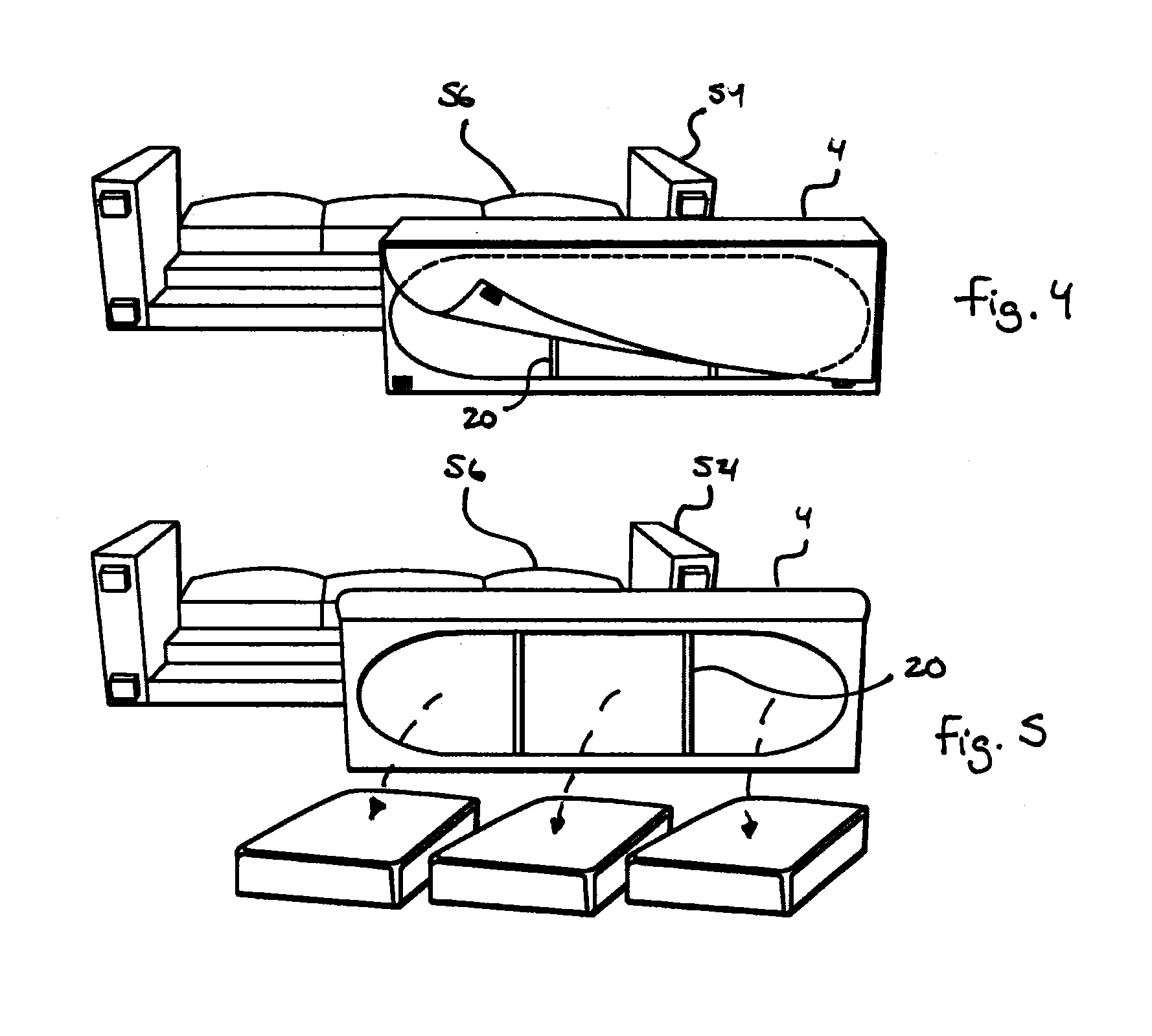 Sofa with seat stretcher