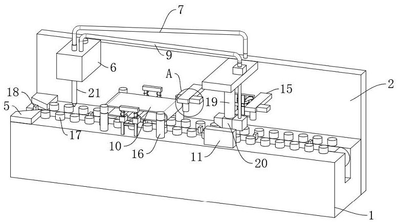 Conveying device for production of aero seat pull rail seat