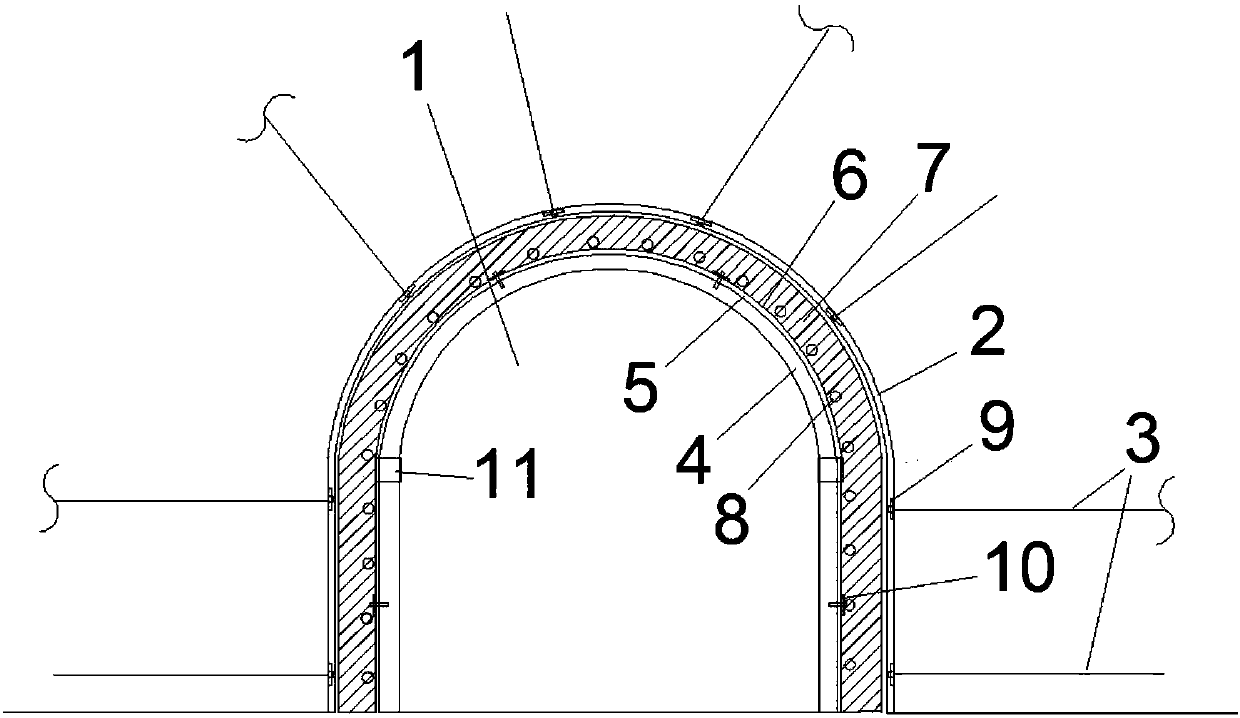 U-shaped steel bushing shed structure for roadway support