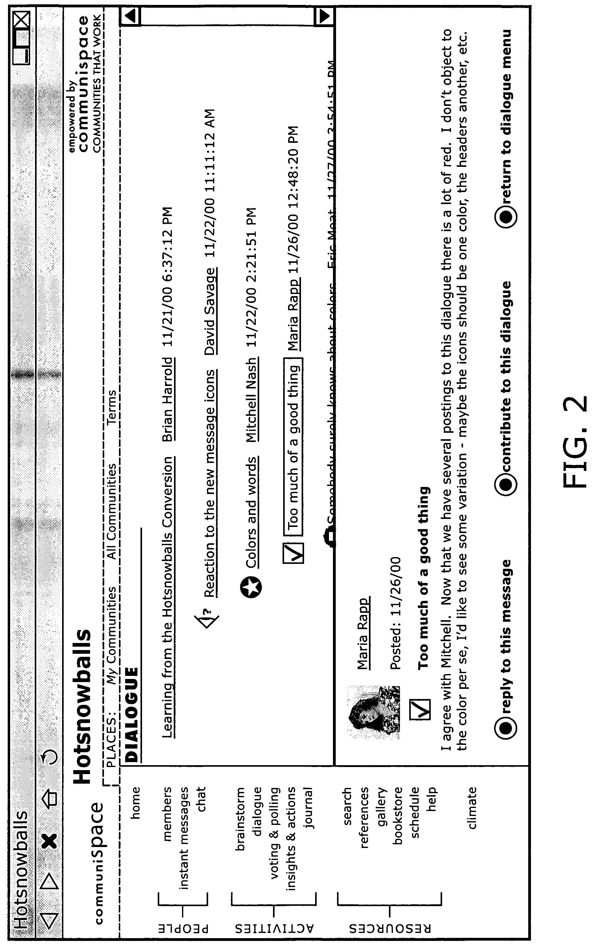 System for supporting a virtual community