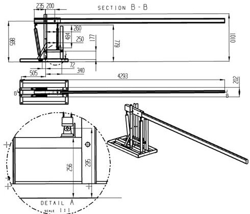 Practical pneumatic barrier gate mechanism