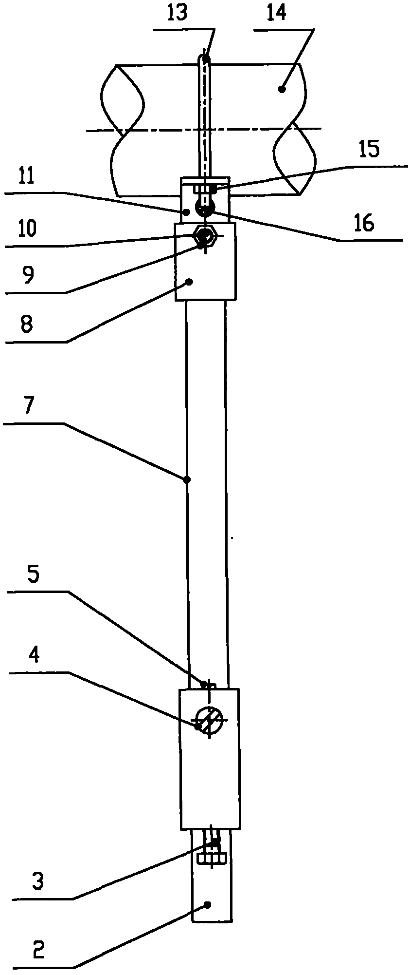 Heat collection pipe adjustable supporting device of solar trough type heat collector