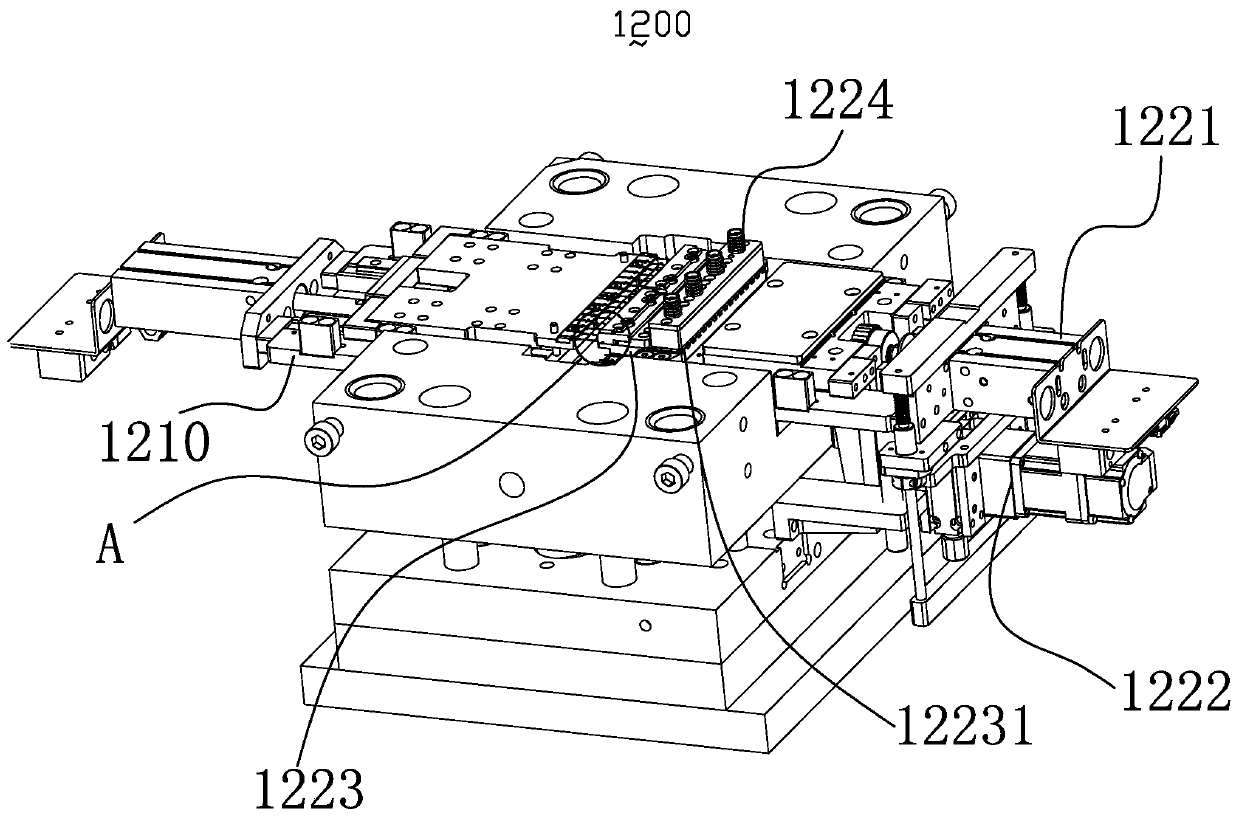 In-mold bending and punching-off device