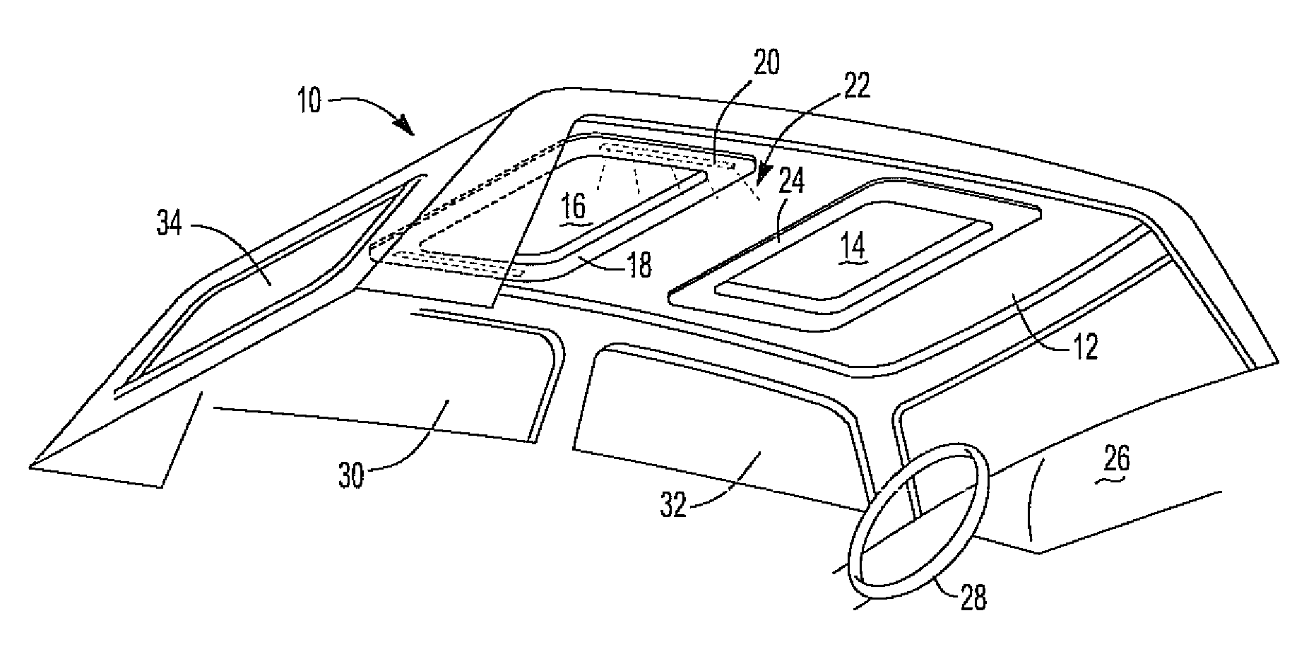 Ambient mood light in a sunroof opening trim ring