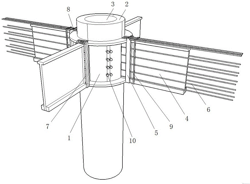 Solderless assembly type steel pipe concrete beam column node and construction method thereof