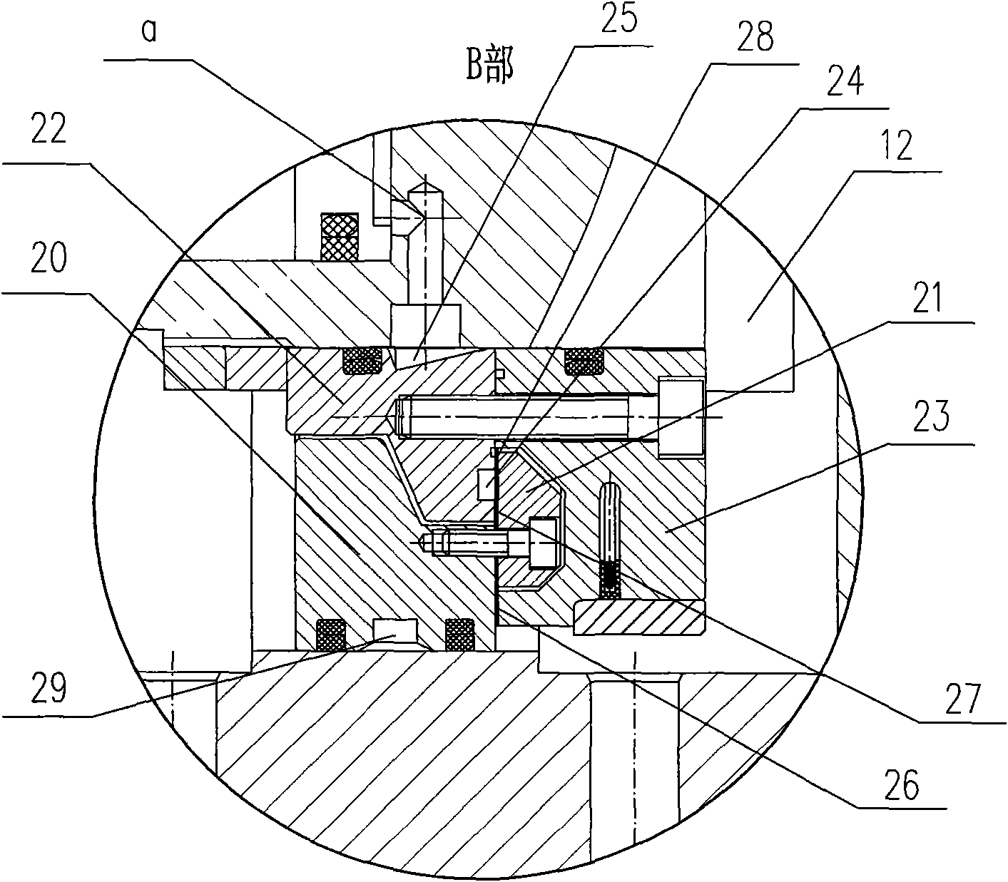 Rotary cylinder using planar end oil film for sealing hydraulic slipring