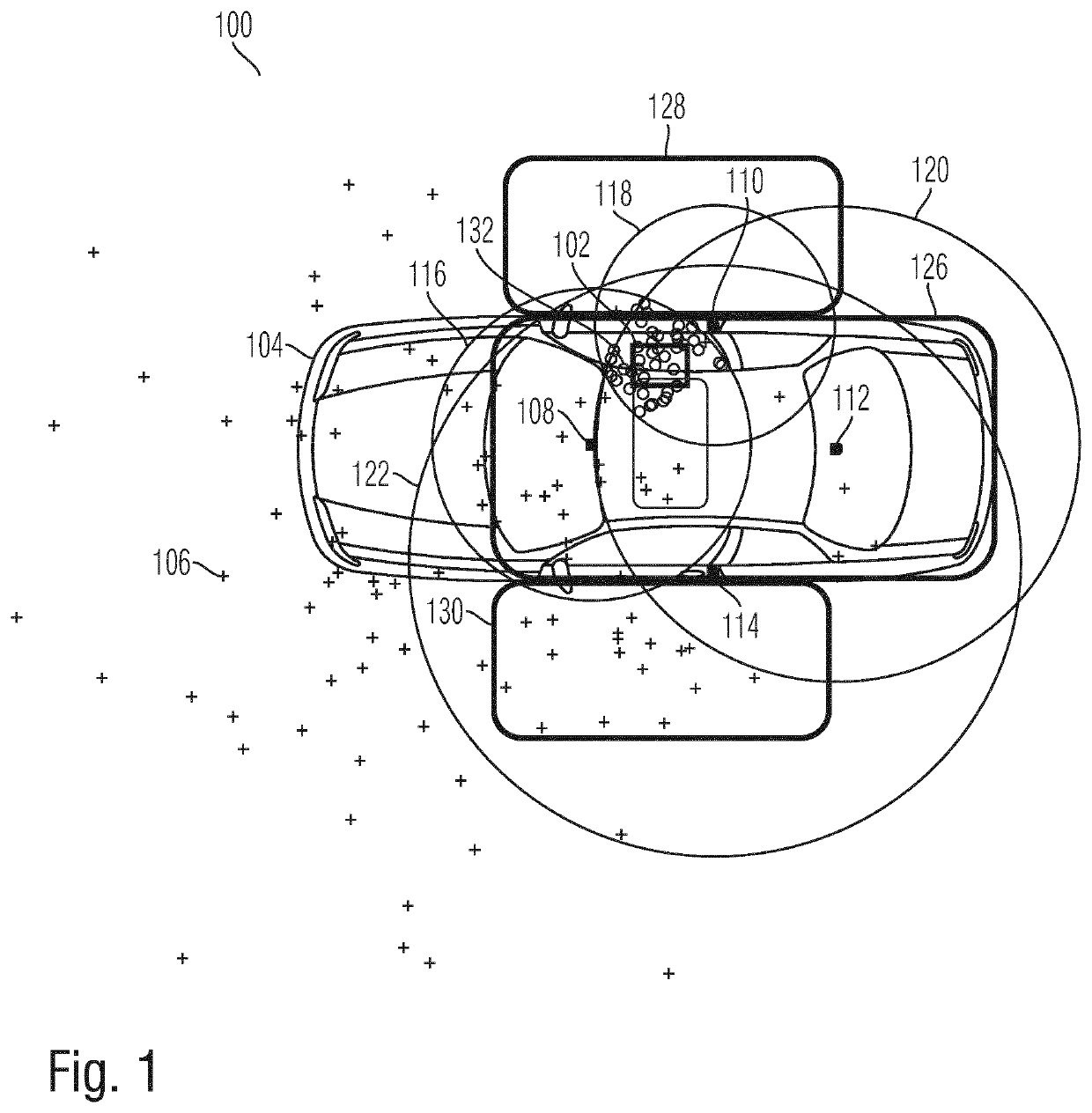 Method, Computer-Readable Medium, System, and Vehicle Comprising the System for Ascertaining a Placement Region of a Mobile Terminal Relative to the Vehicle