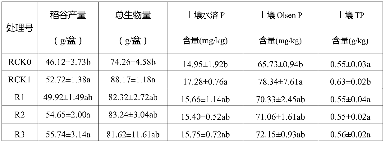 Method for reducing phosphate fertilizer application by activating rice field soil phosphorus