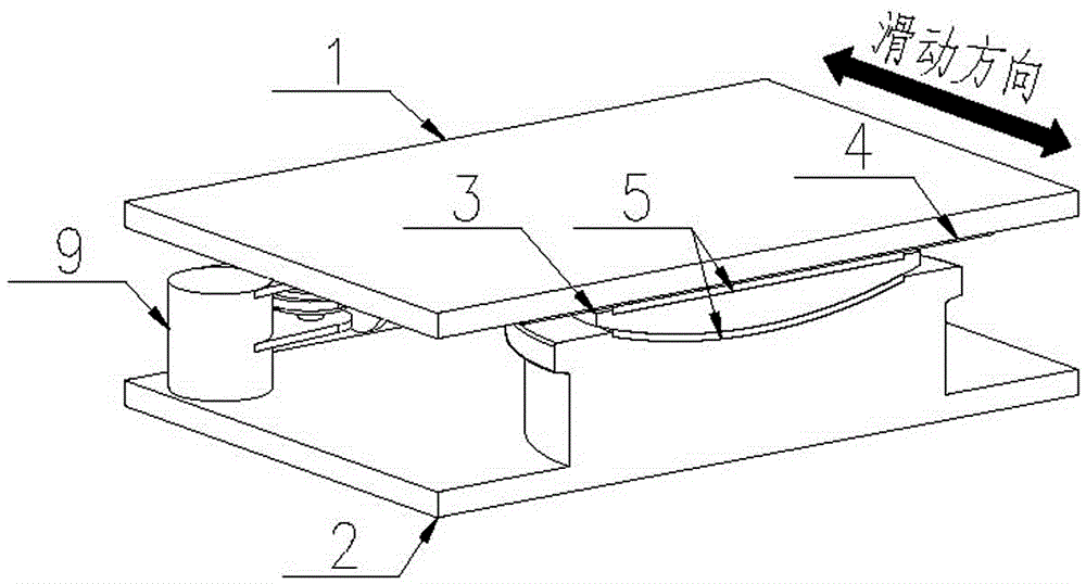 An integral one-way sliding hinge support