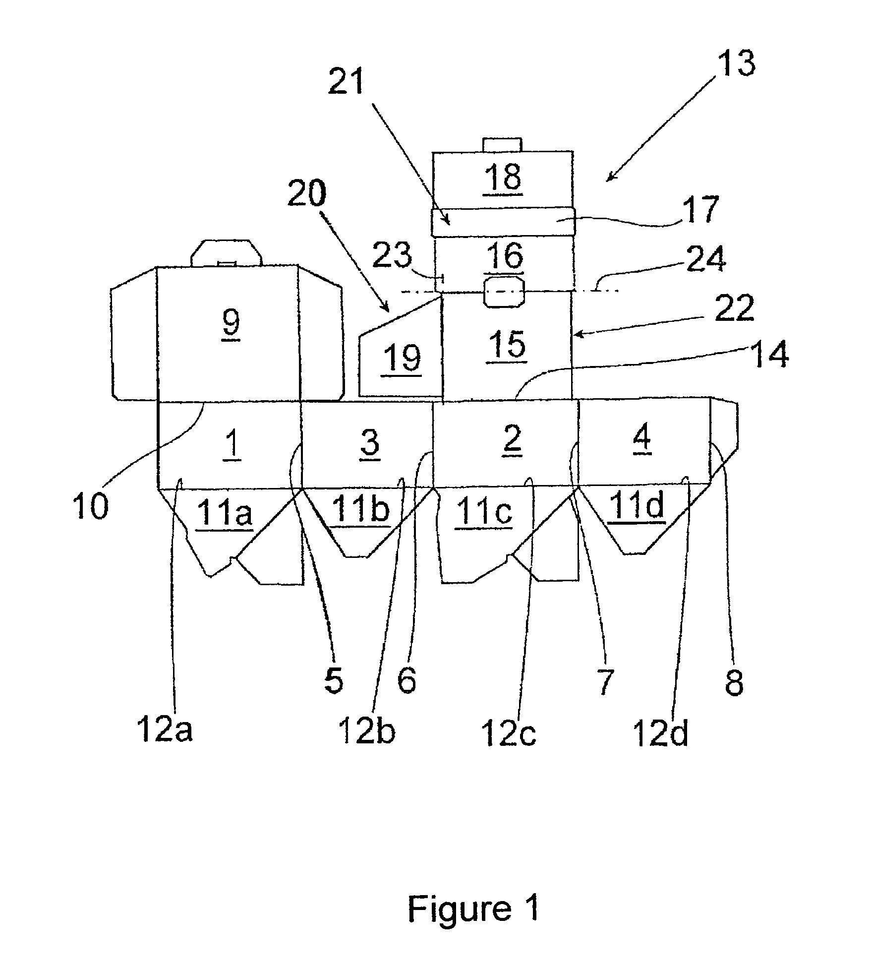 Folding carton and corresponding manufacturing machine