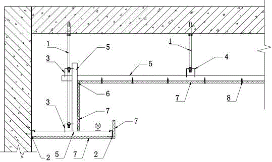 Light-steel keel ceiling suspension and wall sealing method and structure