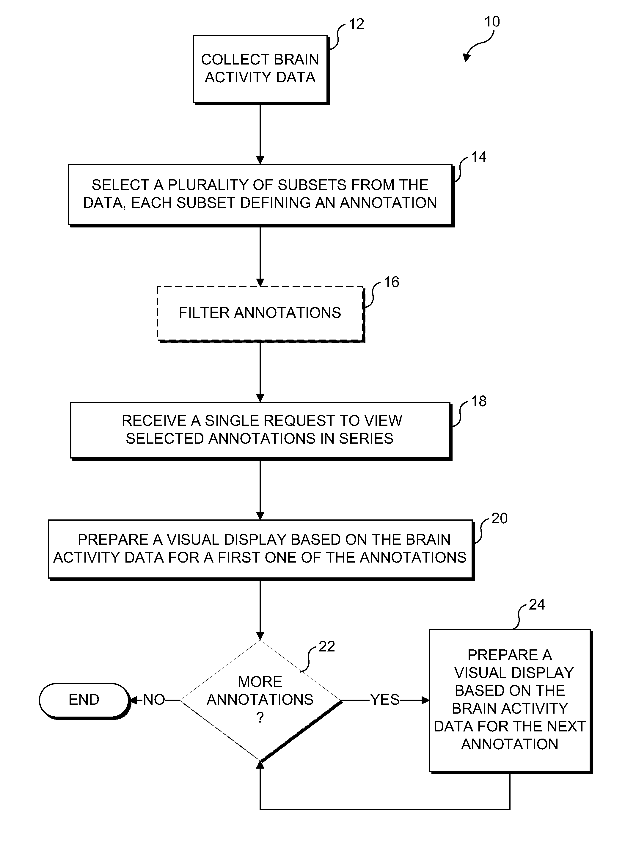 Displaying and Manipulating Brain Function Data Including Filtering of Annotations