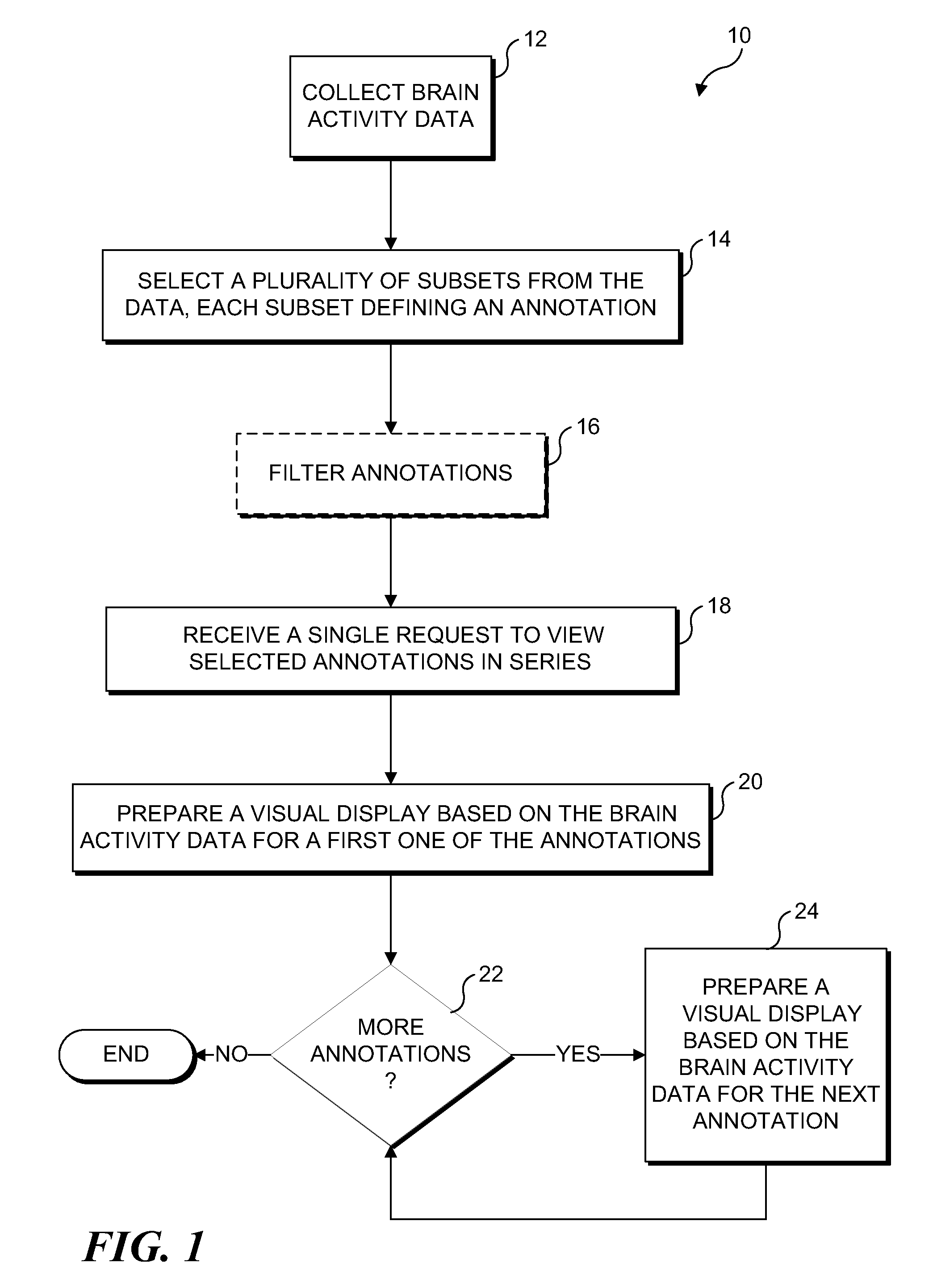 Displaying and Manipulating Brain Function Data Including Filtering of Annotations