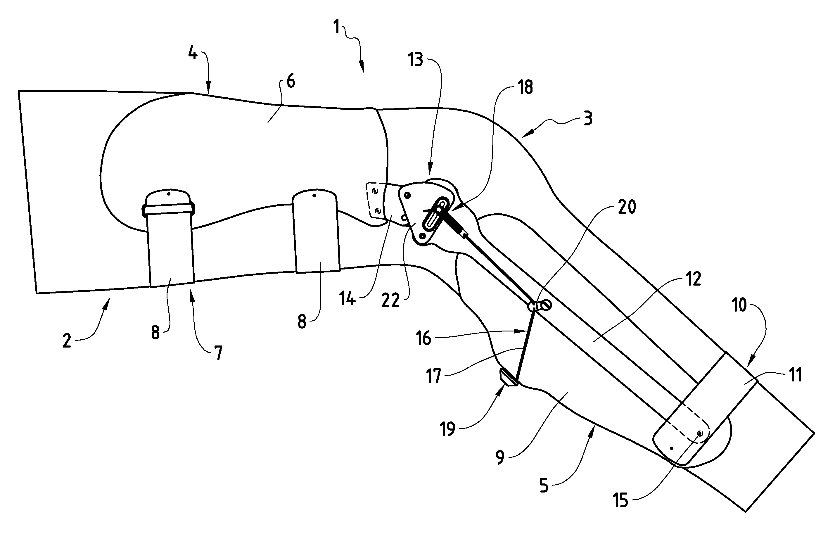 Knee orthosis for support of a knee joint