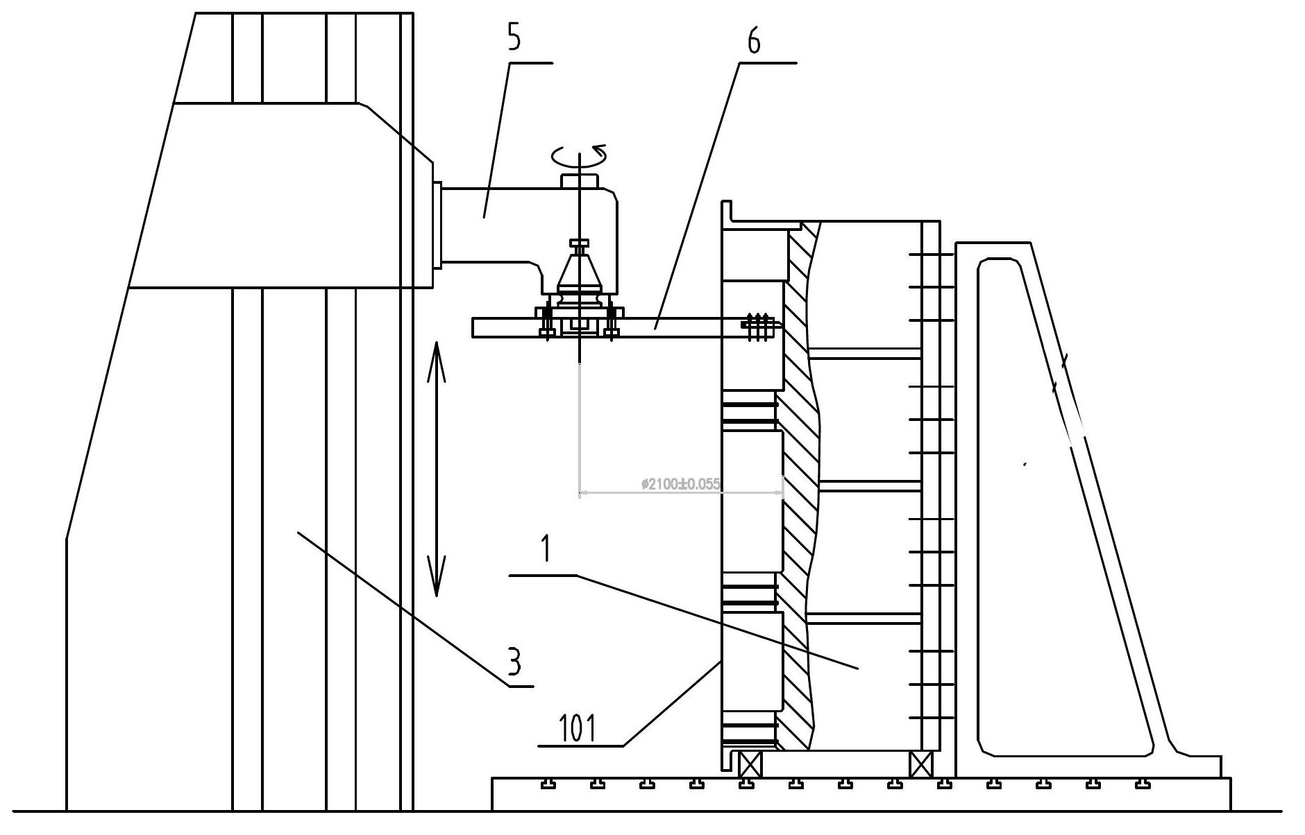 Machining method for large box body hole series and jig cutter box