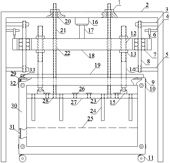 Integrated mini pile support strip foundation model testing device beside side slope