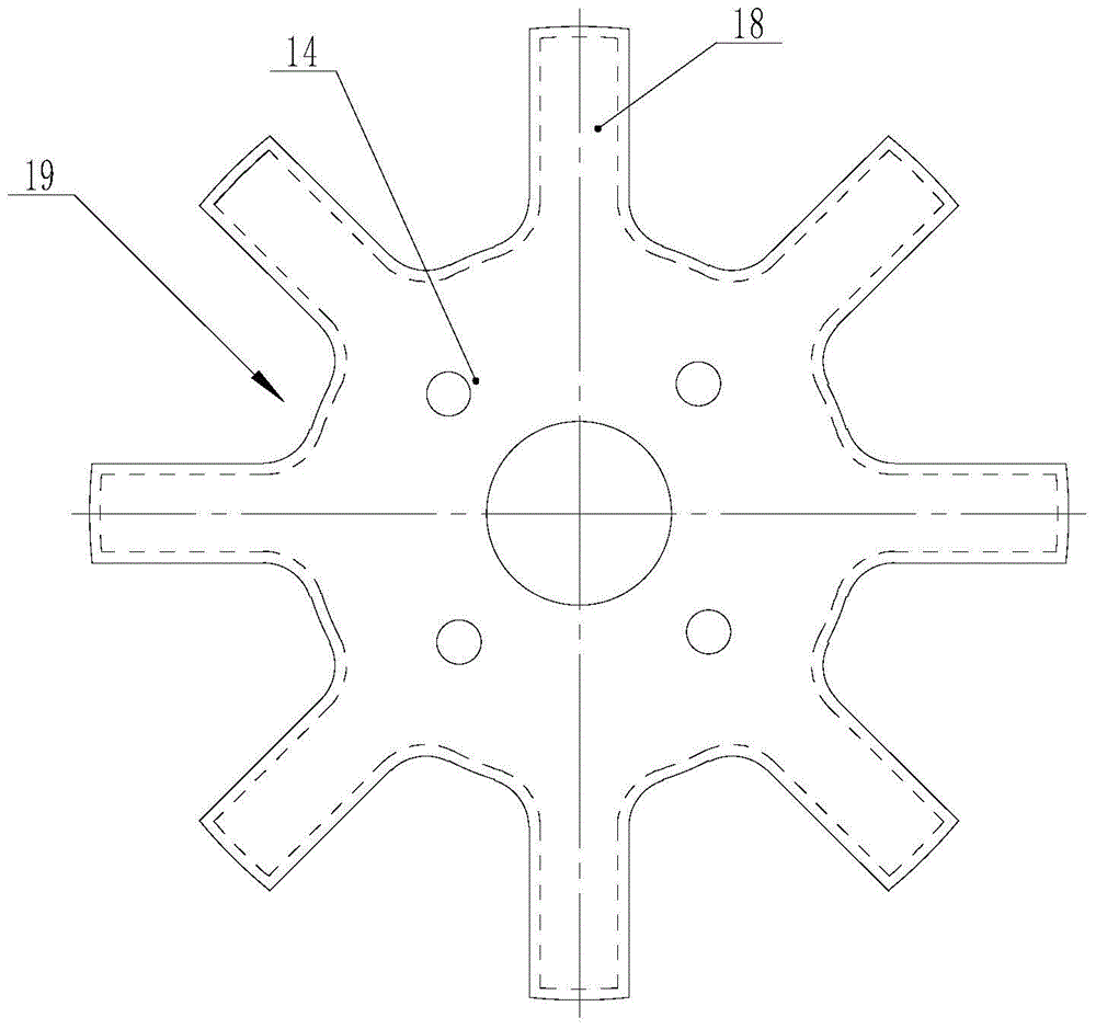 A distributing device for a centrifuge