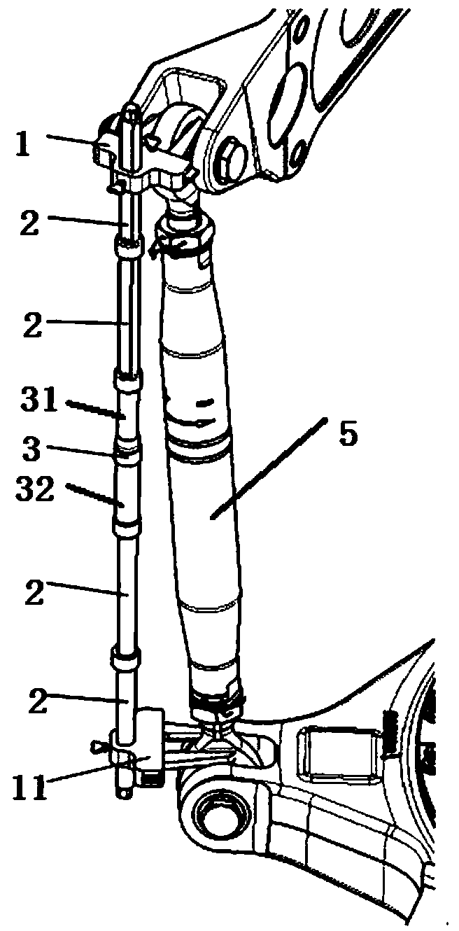 Angle positioning device for distance-variable pull rod