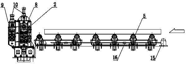 Constant-speed synchronous conveying device for slabs