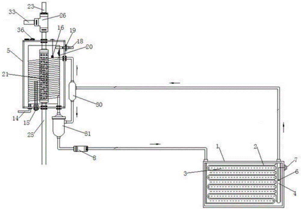 Heating device of solar water heater with discrete-type heat pipes