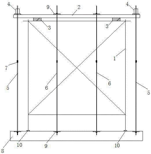 Loading device for static load test of steel structure frame body