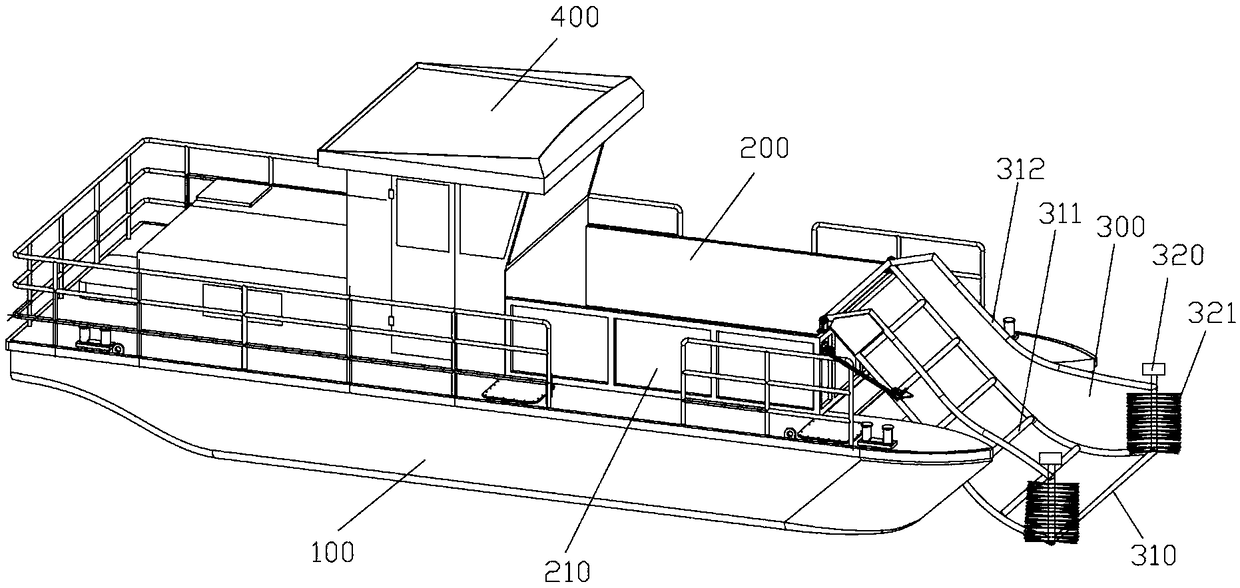 Automatic flip type water area cleaning ship