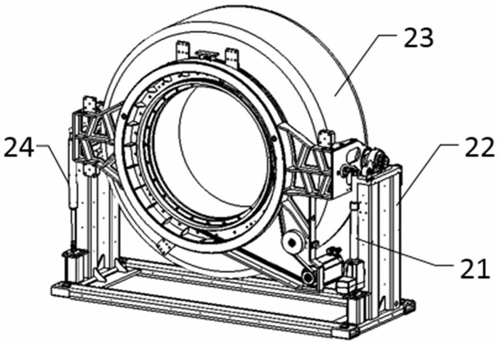 Rigidity-controllable supporting device and CT machine frame system